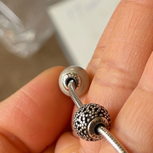 Retired Pandora Essence Snake Bracelet w/ 3 Essence Charms EUC - Picture 8 of 13